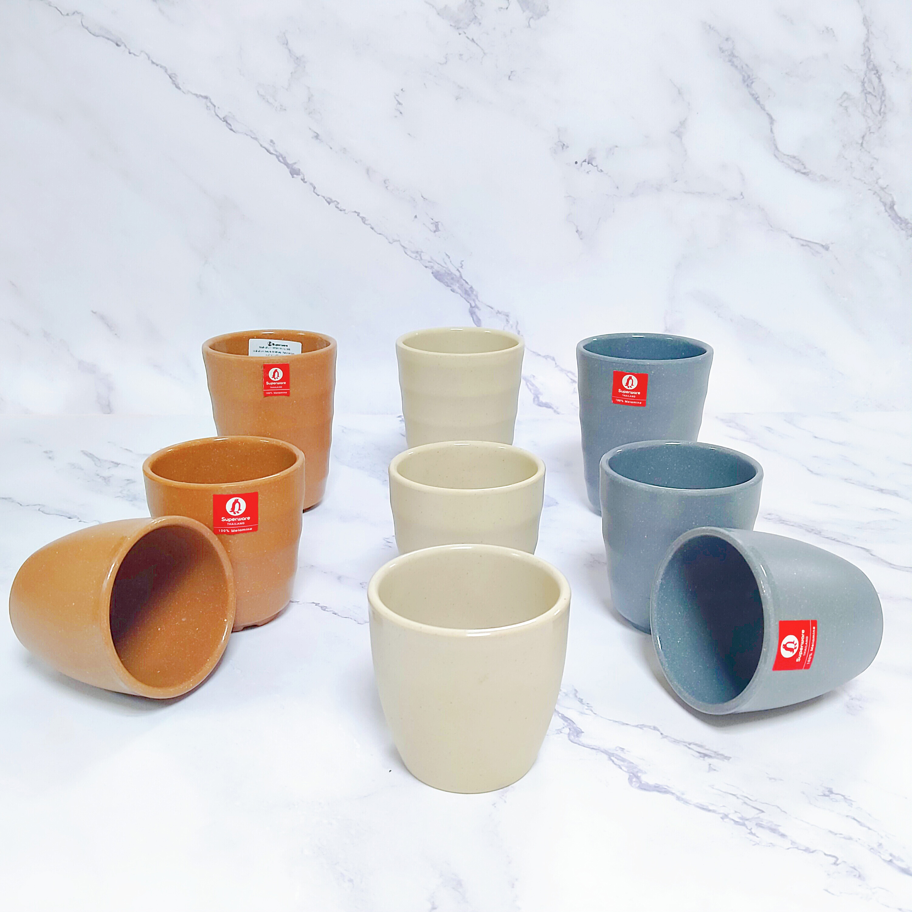 Bộ cốc SUPERWARE Nhựa Phíp 100% Melamine nhám (Đủ màu)