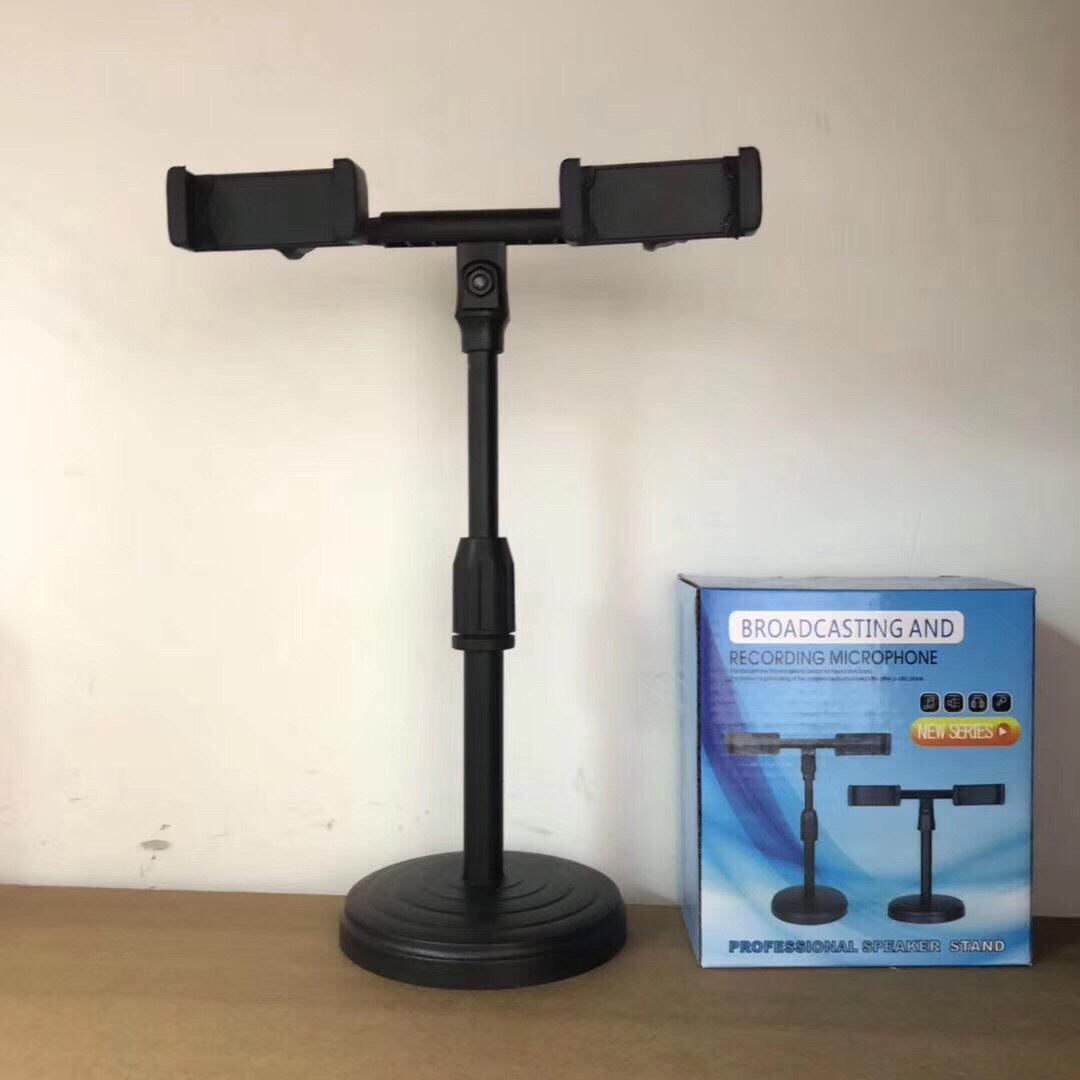 chân kẹp điện thoại để bàn livestream kẹp 2 điện thoại