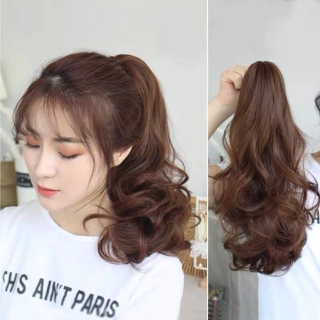 TÓC GIẢ KẸP NGOẠM XOĂN LỬNG DÀI 35 CM