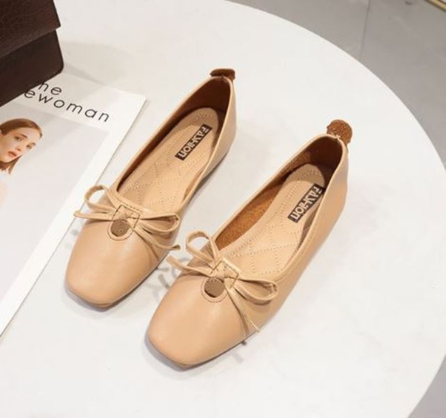 [Hoàn tiền 15%][OD12] Giày bệt búp bê nữ đế bằng da mềm đính nơ xinh xắn hàng QC cao cấp - Kèm hình thật