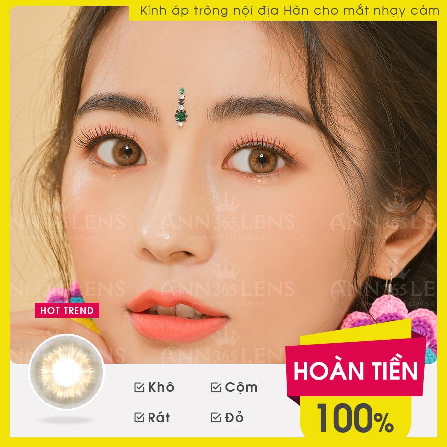 [𝗟𝗲𝗻𝘀 𝗠𝗮𝗸𝗲𝘂𝗽] 1 CHIẾC Kính Áp Tròng Đi Chơi Lễ Tết, Đeo 24h Thoải Mái ANN365 Hàn Quốc Màu Nâu Hồng Trà Mellow Brown