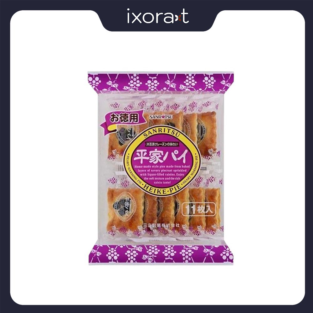 Bánh Nướng Nho Khô Sanritsu vỏ bánh giòn 11 cái-hàng nội địa nhật