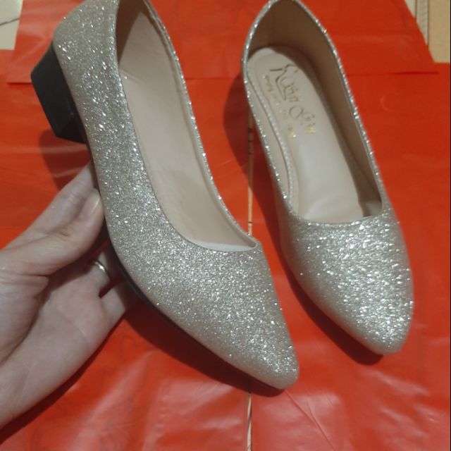 Giày búp bê nhũ vàng đế 2p(khách chọn tăng size)