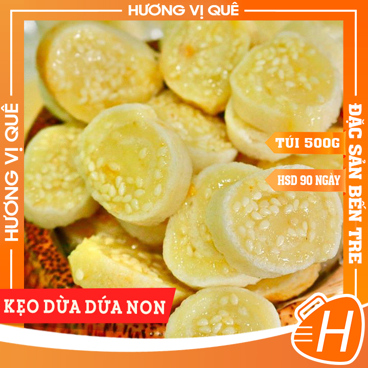 Kẹo Dừa Dứa Non - Túi 500g - Đặc Sản Bến Tre