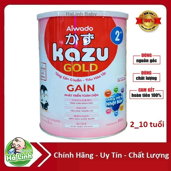 Sữa Kazu Gold Gain 0+ 1+ 2+ 810g (Date 2027)