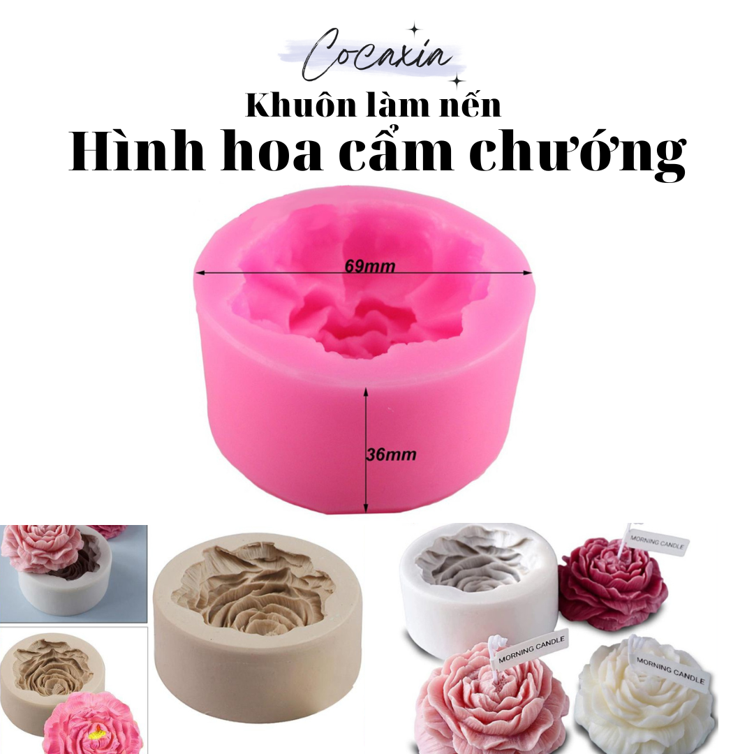 Khuôn Làm Nến Khuôn Silicon Làm Nến Hình Hoa Cẩm Chướng