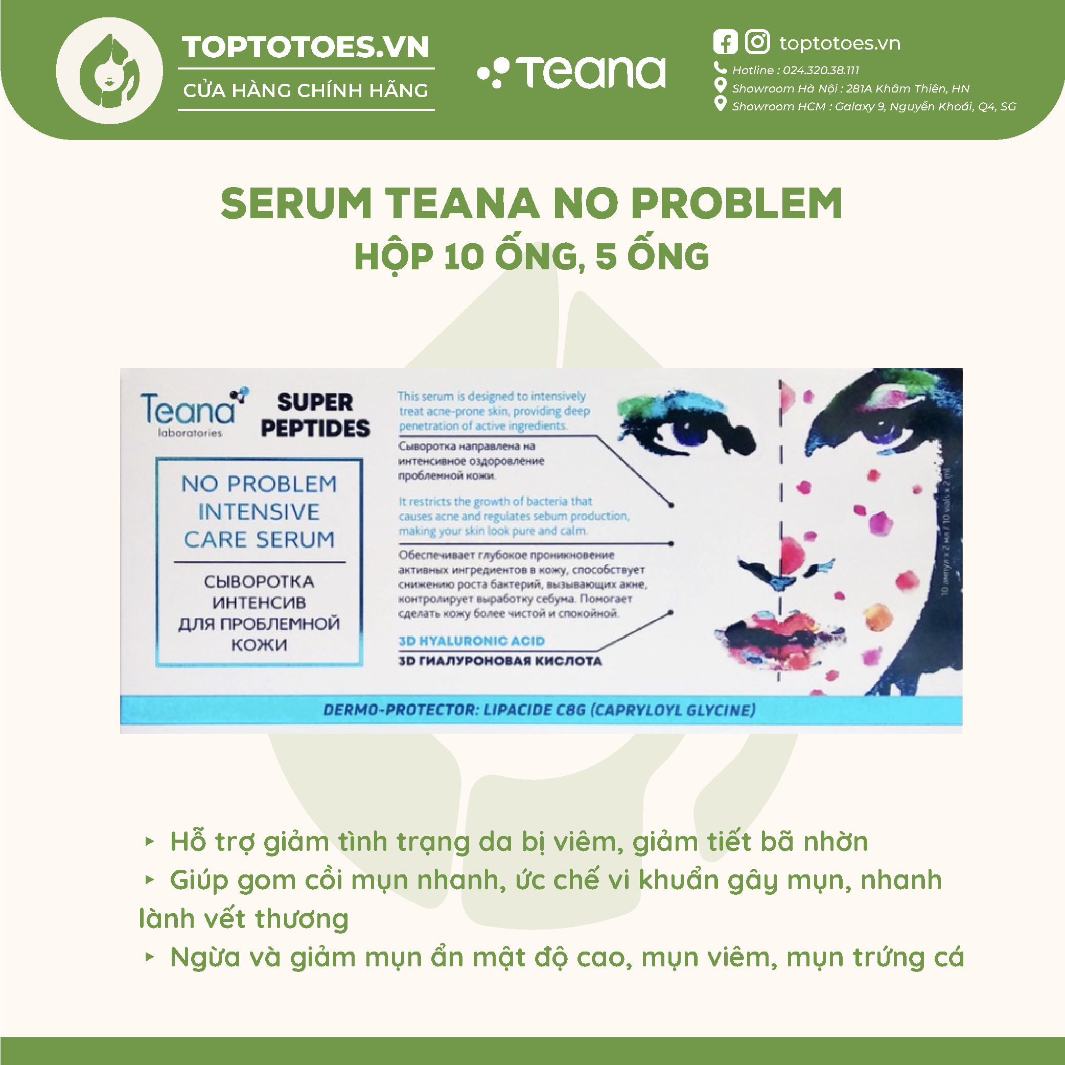 Serum Teana Anti-redness & No Problem cho da mụn