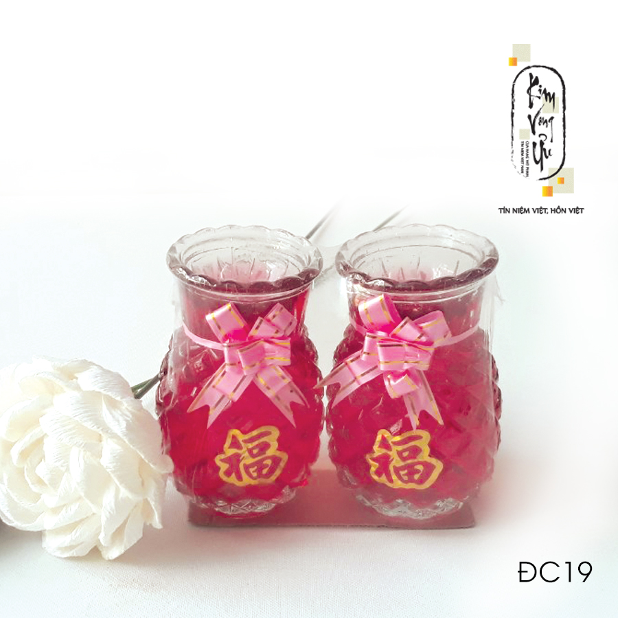 Đèn cầy ly cúng Trái Thơm Đỏ ĐC19 cao 12 cm (Giá một cặp)