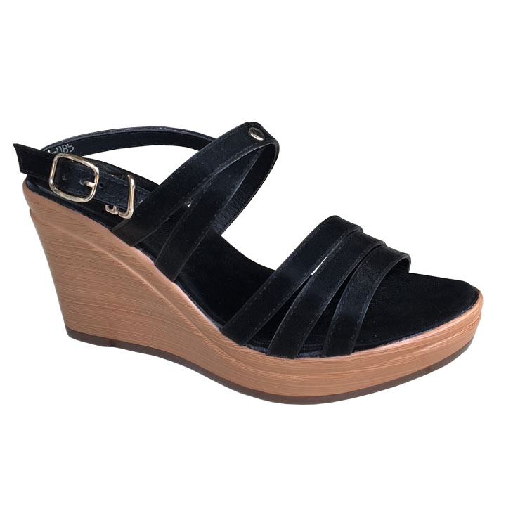Xăng đan đế xuồng nữ màu den 9,5cm