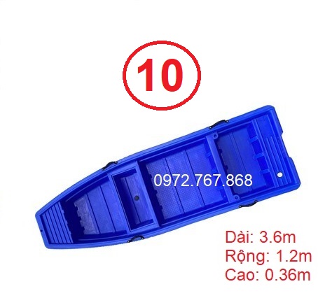 Thuyền Nhựa PE 2 Lớp, Dài 3.6m, Rộng 1.2m, Cao 0.36m VUI LÒNG ĐỌC MÔ TẢ ĐỂ