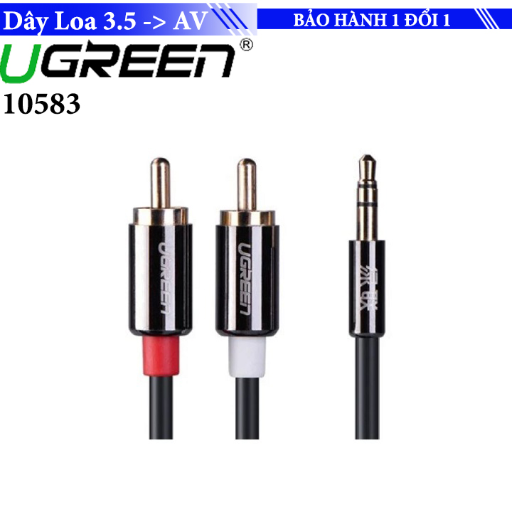 Cáp Audio 3.5mm to AV hoa sen (RCA) dài 1.5M Ugreen 10583