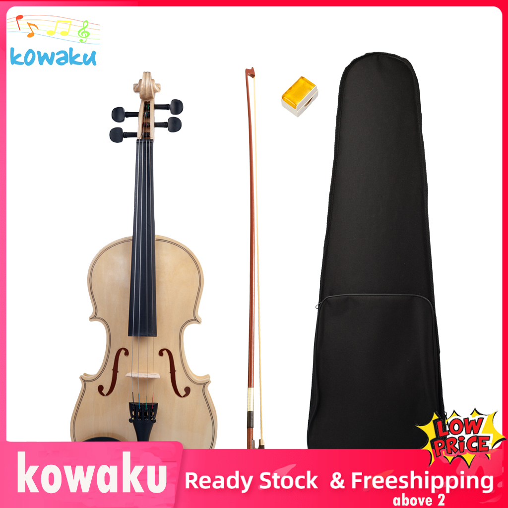 Ready Stock kowaku 4/4 Full Size Acoustic Violin with Case Bow Rosin for Beginner