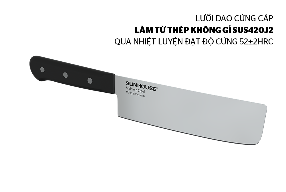Dao thái sunhouse ks-kn165ss - dao gọt hoa quả - dao gọt trái cây - dao làm bếp - dao thái rau - dao thái xịn - dao thép không gỉ