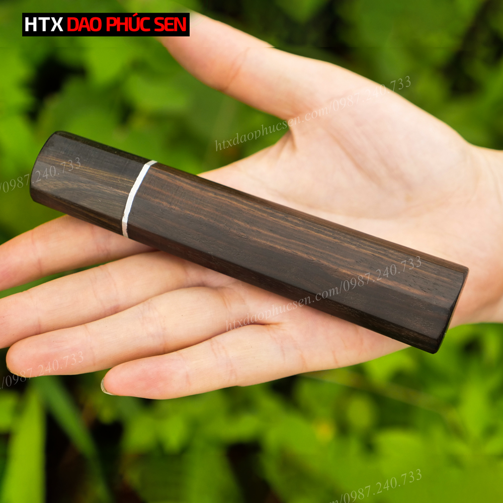Cán dao nhật bát giác gỗ mun - cn04