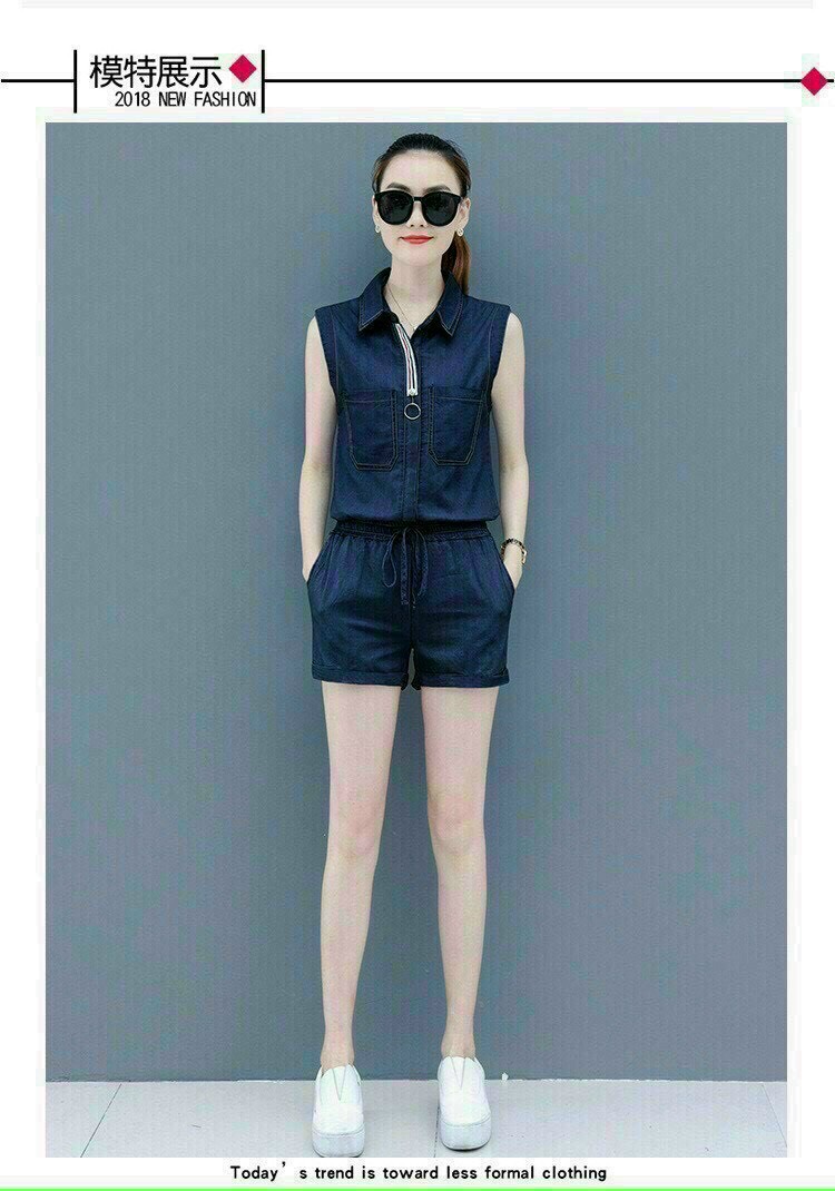 set quần short áo sât nách denim