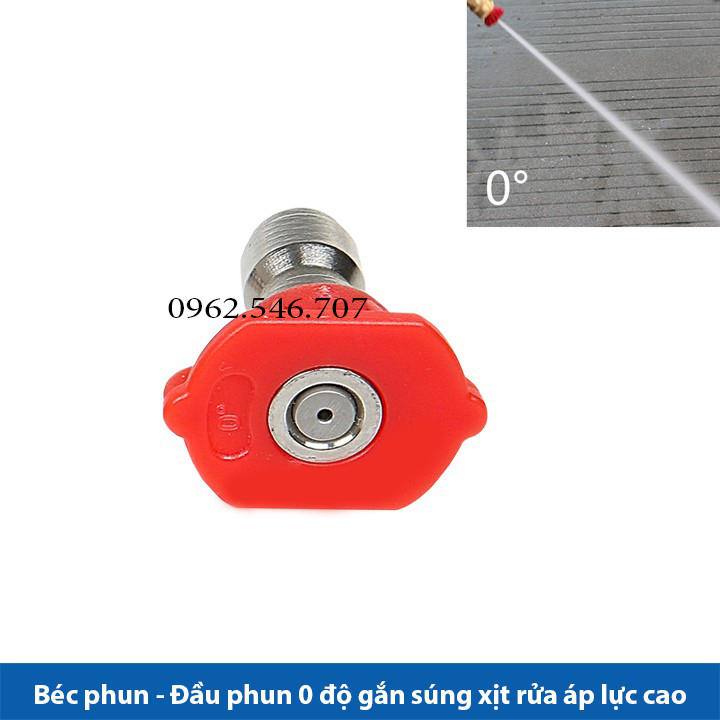 Bộ 4 Béc phun kèm khớp nối nhanh - Đầu béc gắn súng xịt rửa của máy rửa xe áp lực cao - Ren nối nhanh 1/4 inch