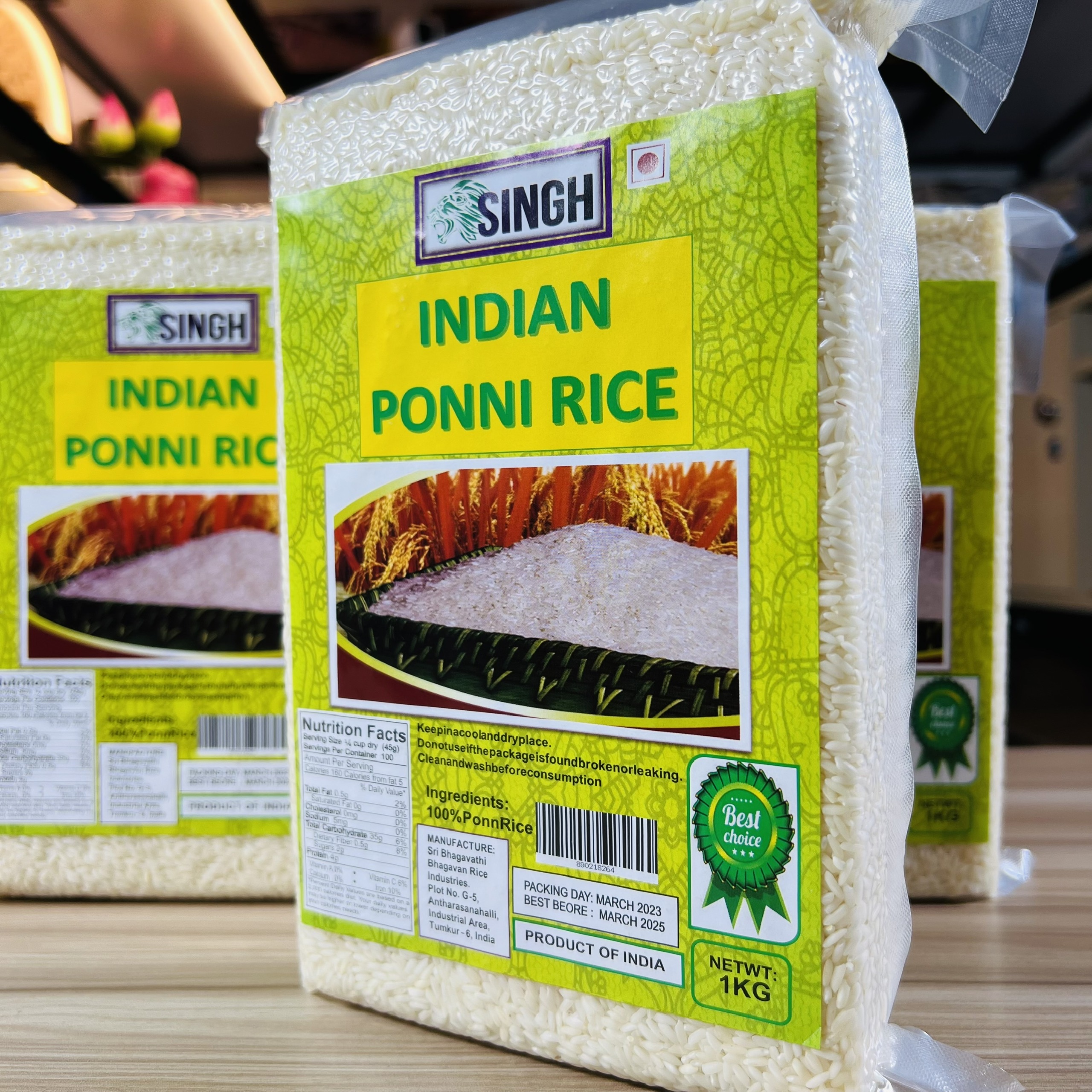Gạo Ấn Độ Ponni Rice 1kg