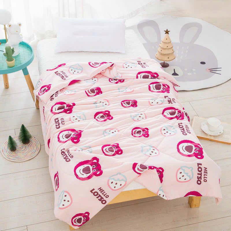Chăn Trẻ Em Cotton Thun Lạnh Siêu Cấp, Kích Thước 1mx1m4
