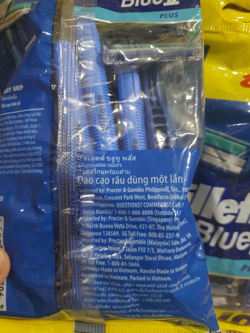 2 túi Dao cạo râu Gillette  Blue II plus 8+2 (nhiêu loại)