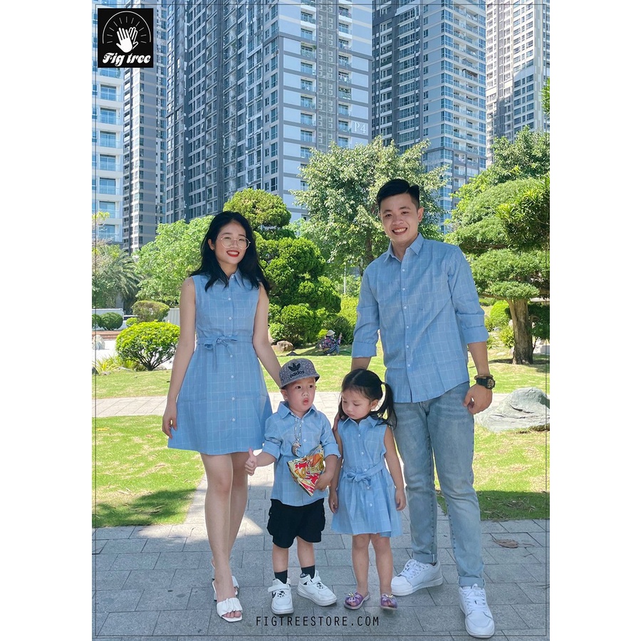 Mẫu áo gia đình du xuân FIG TREE cực sang full size ( mã 126B)