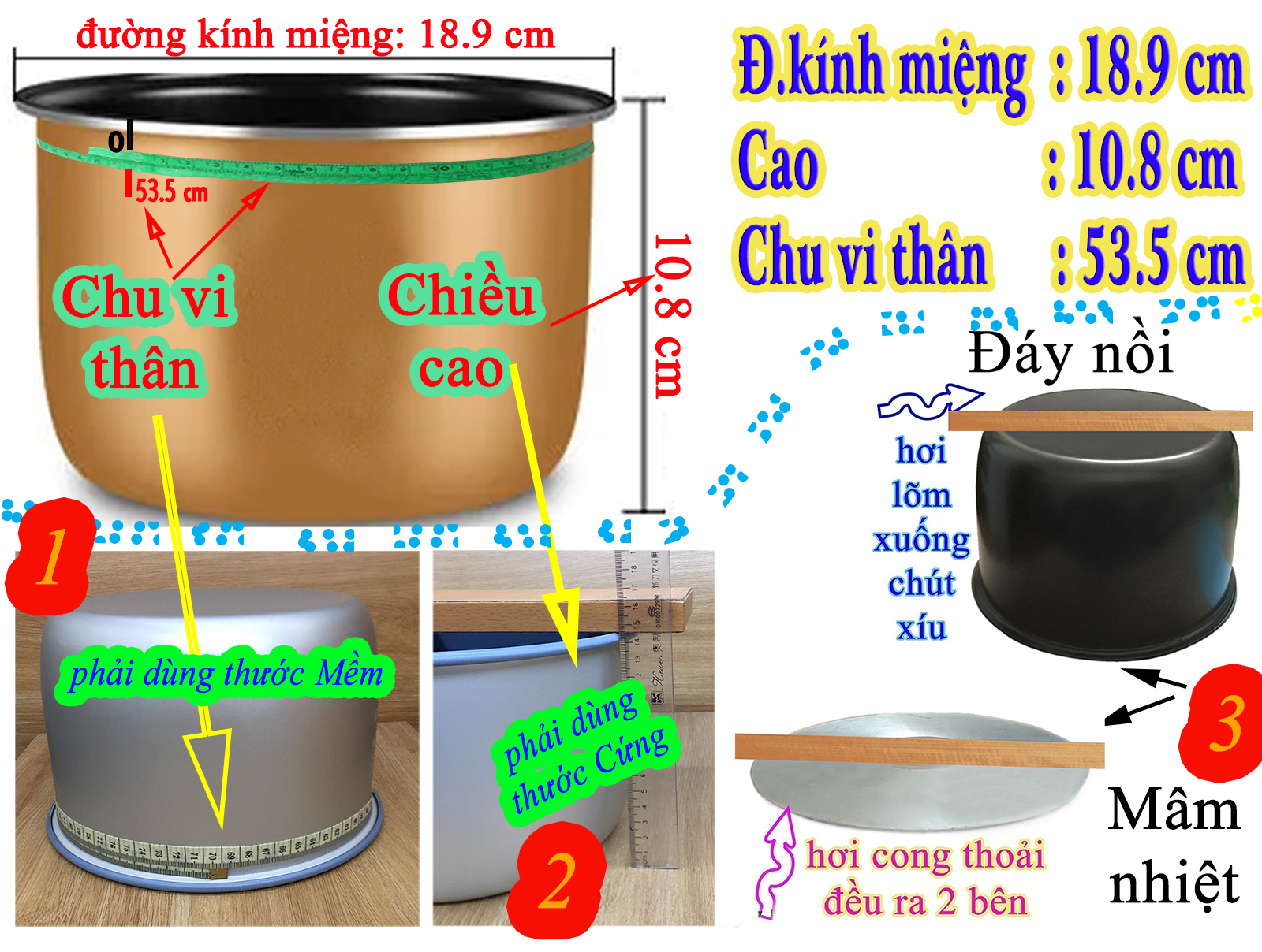 Lòng nồi cơm điện 1.0 L chống dính loại tốt