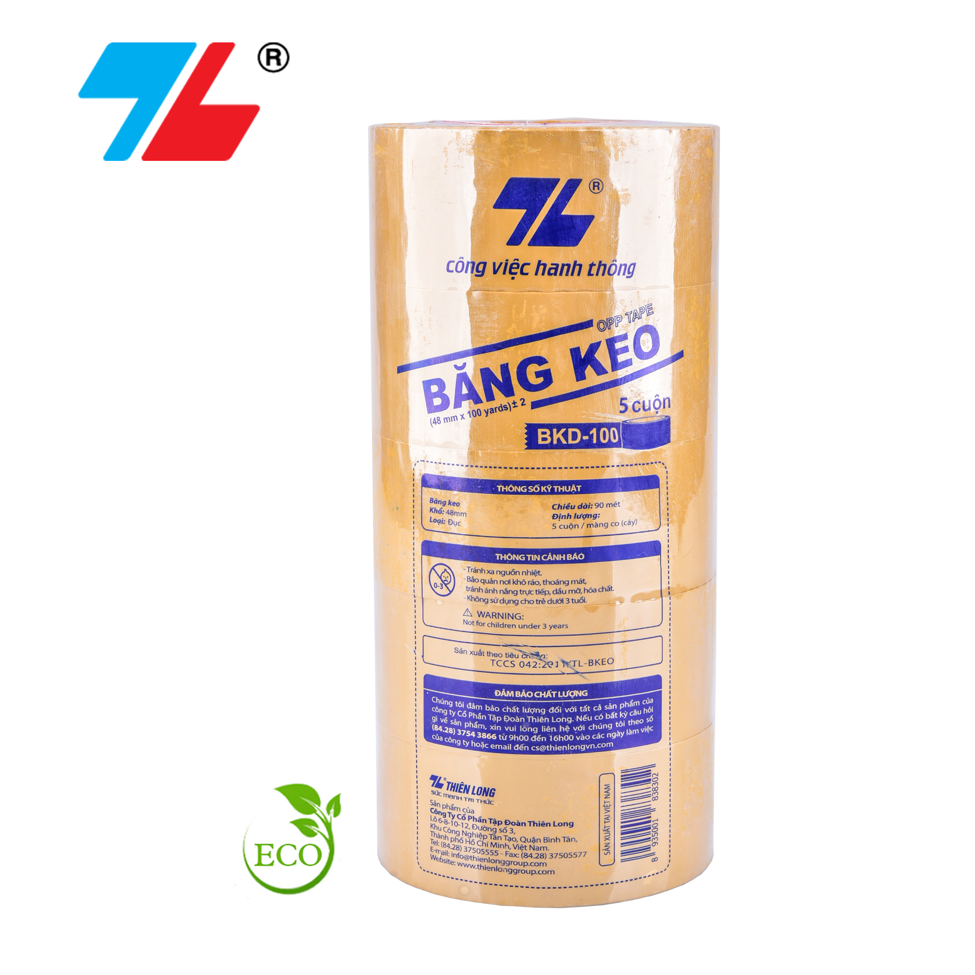 Combo 5 băng keo đục 100 yards thiên long bkd-100