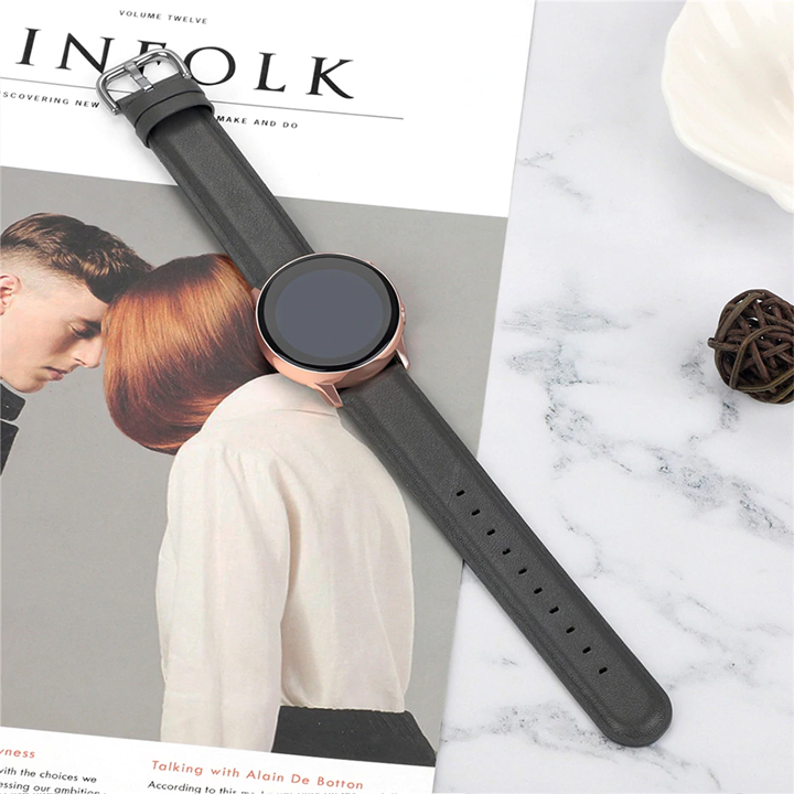 Dây da đồng hồ Galaxy Watch Active 2 chốt thông minh size 20mm