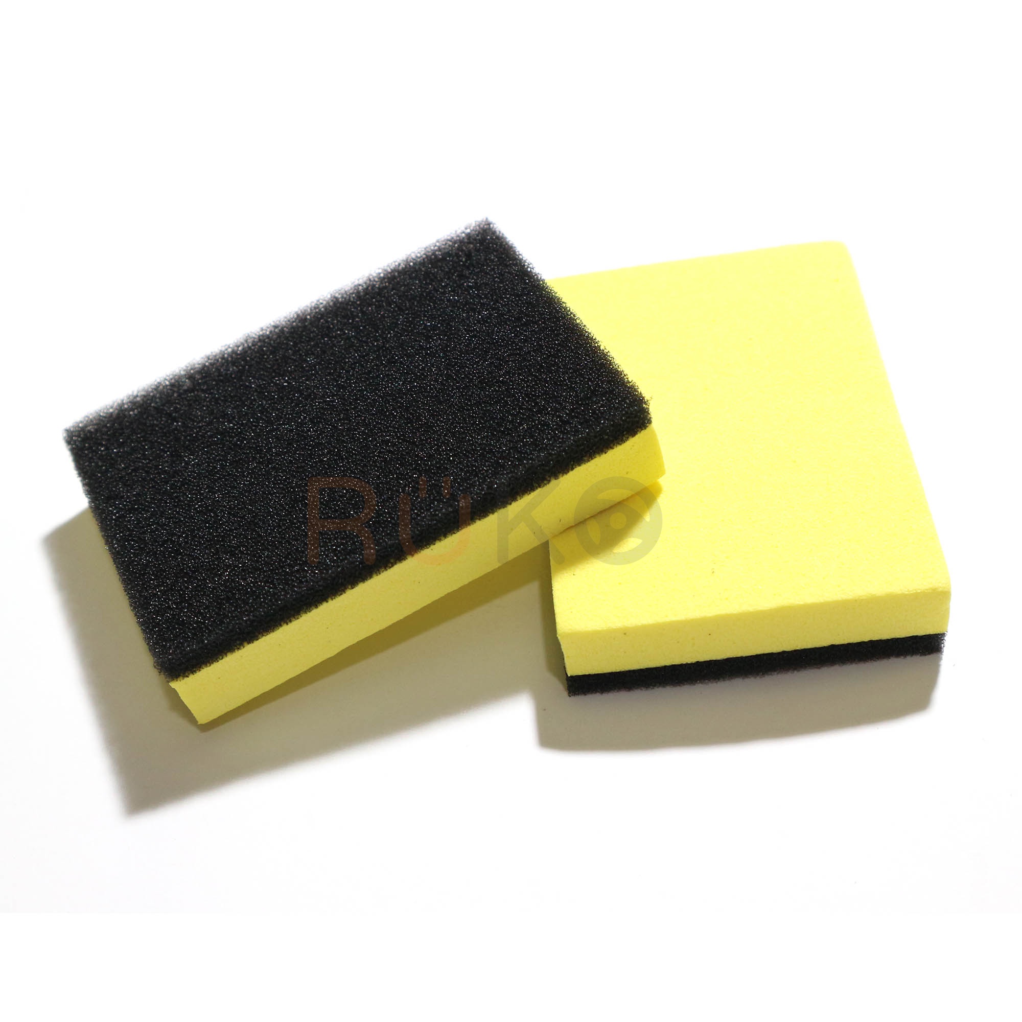 Bộ 2 Mút bọt biển dẹp màu vàng chuyên dụng thoa sáp, đánh bóng, vệ sinh ô tô