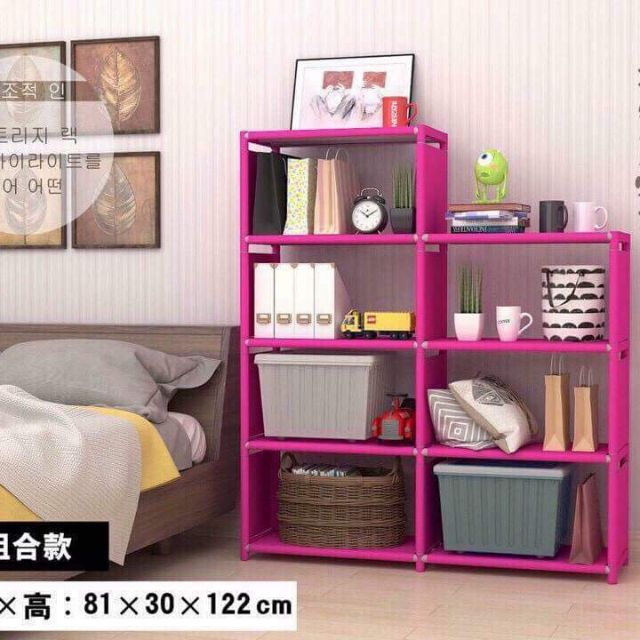 Kệ sách 4 tầng 7 ngăn (Xanh) LOẠI MỚI