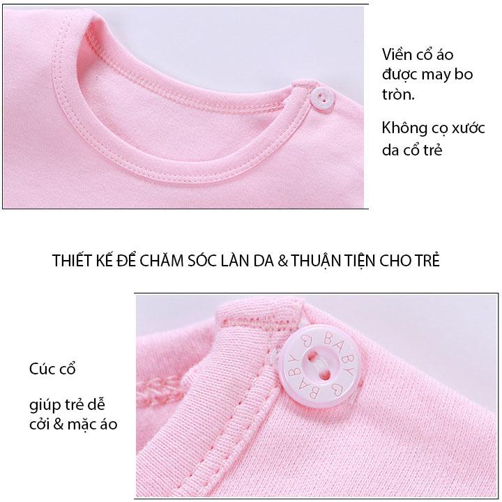 Bộ quần áo trẻ em cạp cao giữ ấm bụng