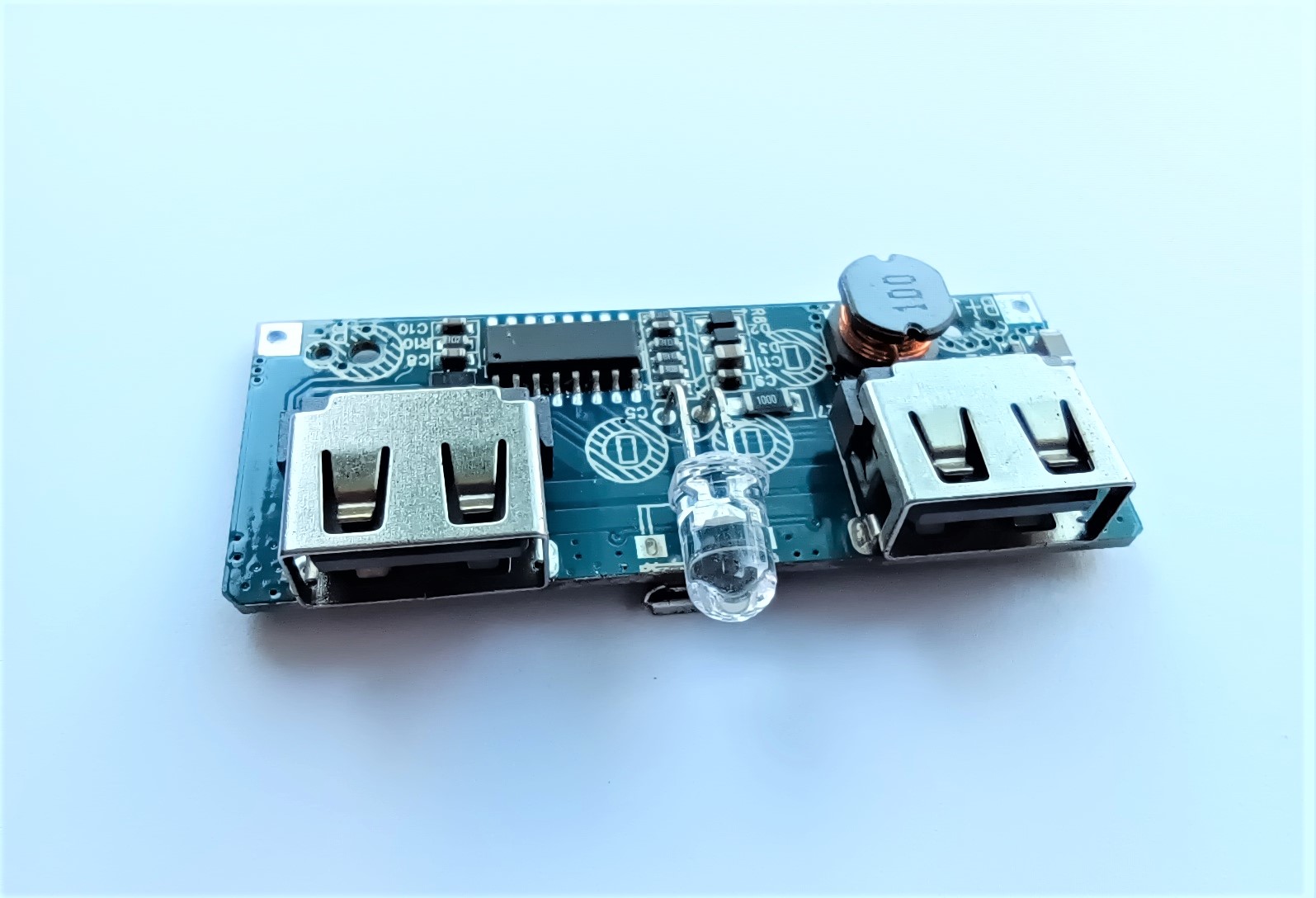 Mạch sạc dự phòng 2 cổng USB 2A Xanh dương (KV0014)