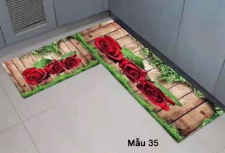 Bộ thảm bếp màu hoa hồng mẫu 35 thumbnail