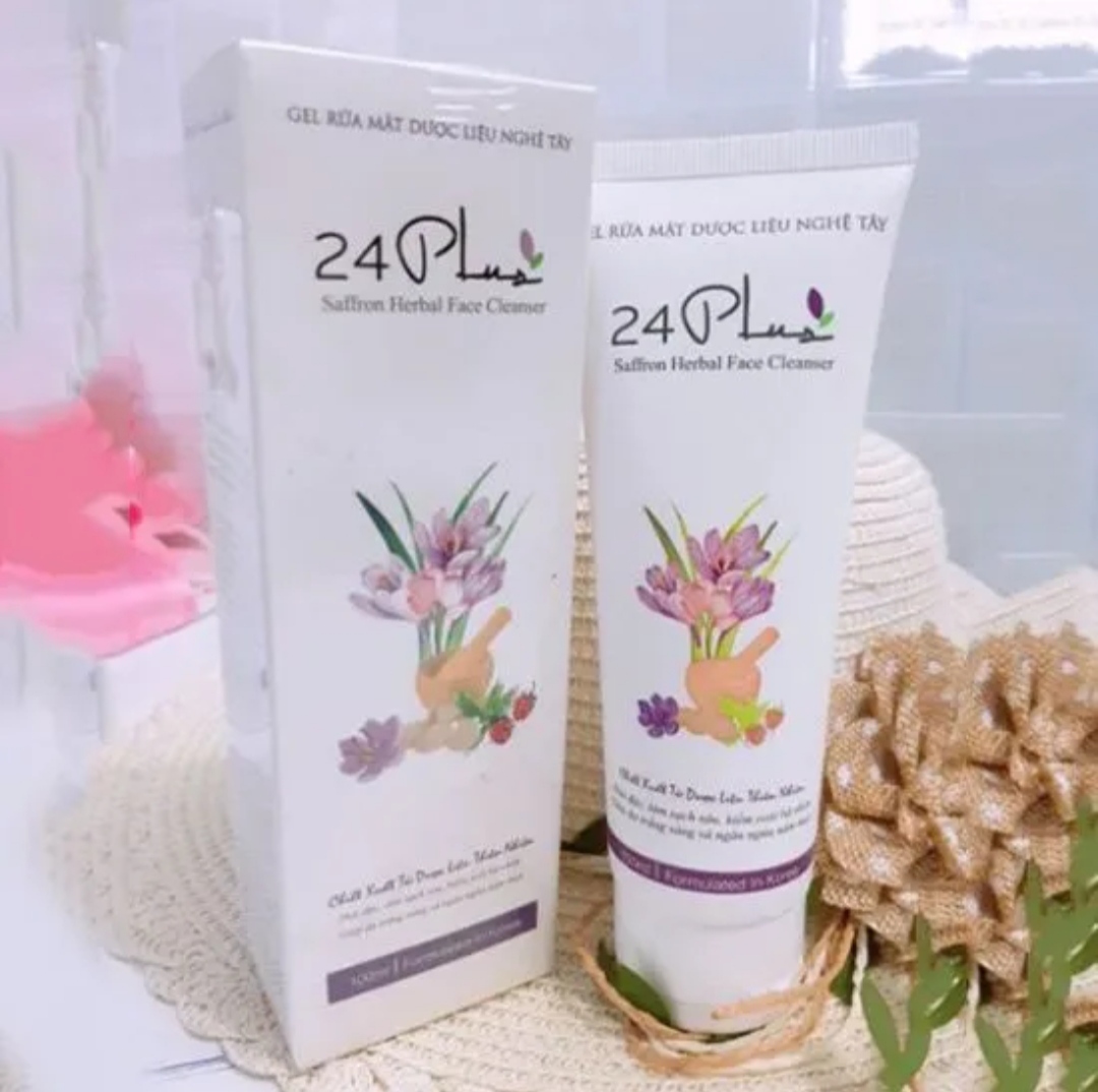 GEL RỬA MẶT DƯỢC LIỆU NGHỆ TÂY 24Plus 100ml (Dược mỹ phẩm thuần Chay)