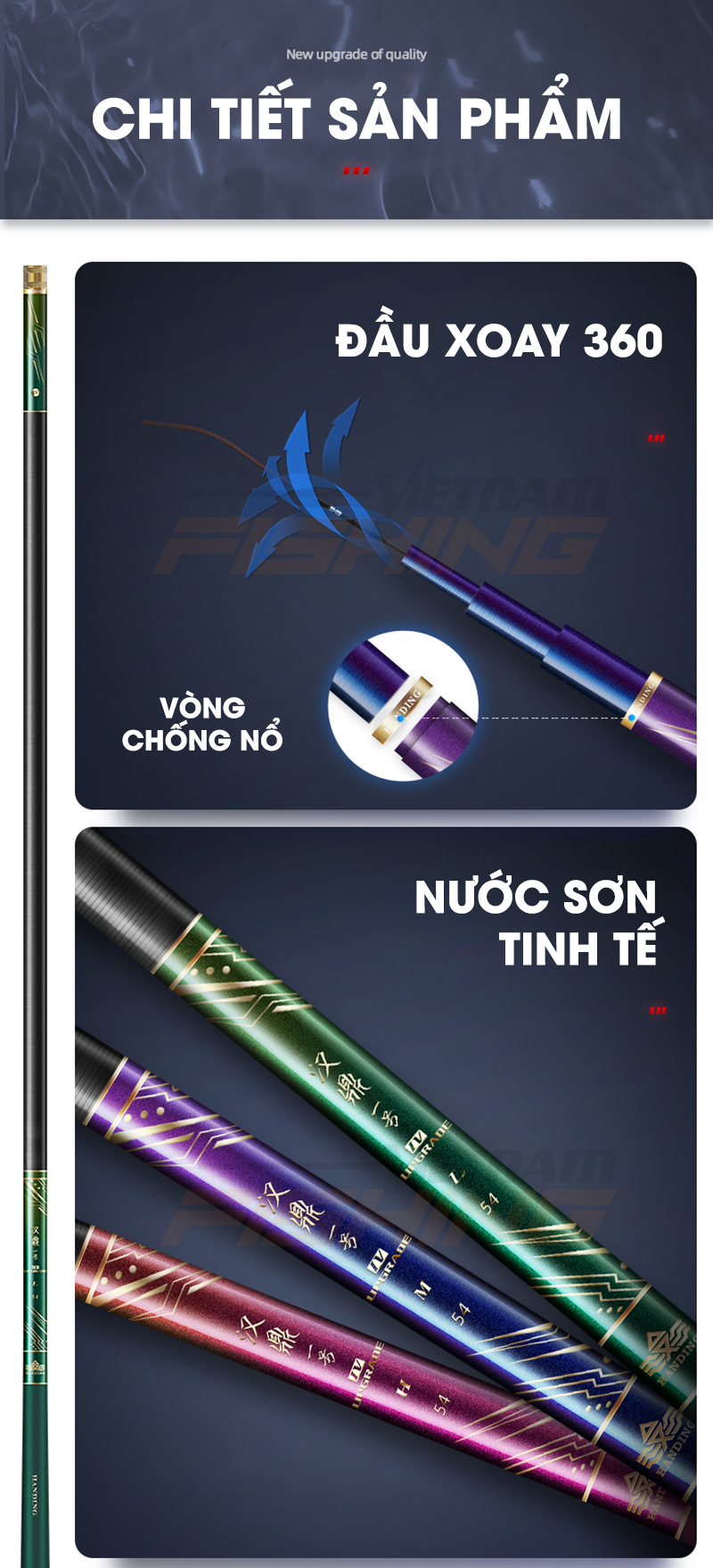 Cần Câu Tay Handing Nhất Hào Hắc Khanh TH4