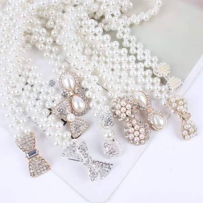 DÂY ĐAI LƯNG NGỌC TRAI TRẮNG ĐÍNH ĐÁ
