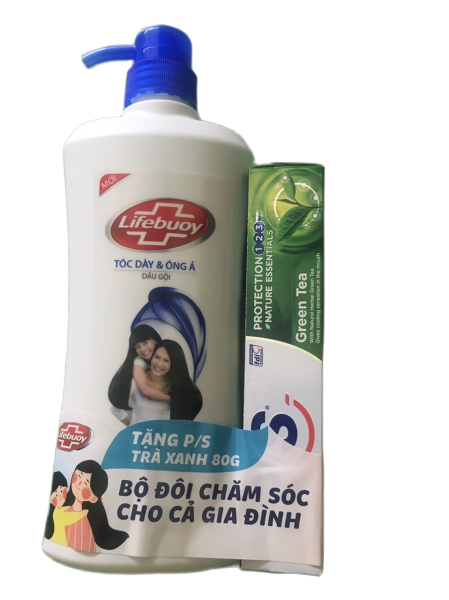 [HCM]Chai Dầu gội Lifebuoy 640g tặng kèm 1 kem đánh răng PS trà xanh - MÀU XANH