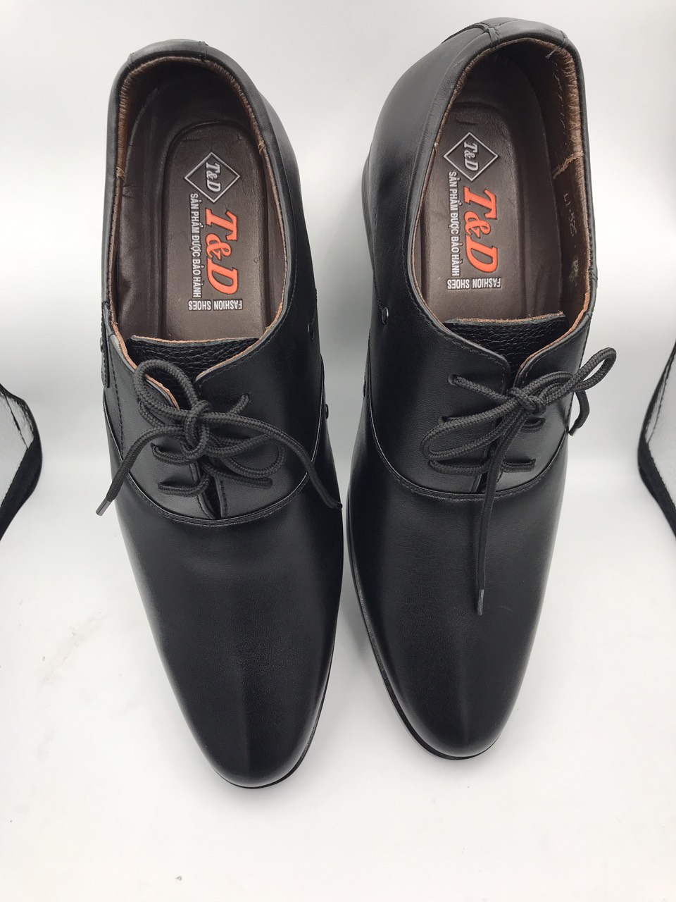 Giày tây nam công sở tăng chiều cao 7cm giày đi bền em chân đế chống trơn trượt màu đen bảo hành keo trọn đời
