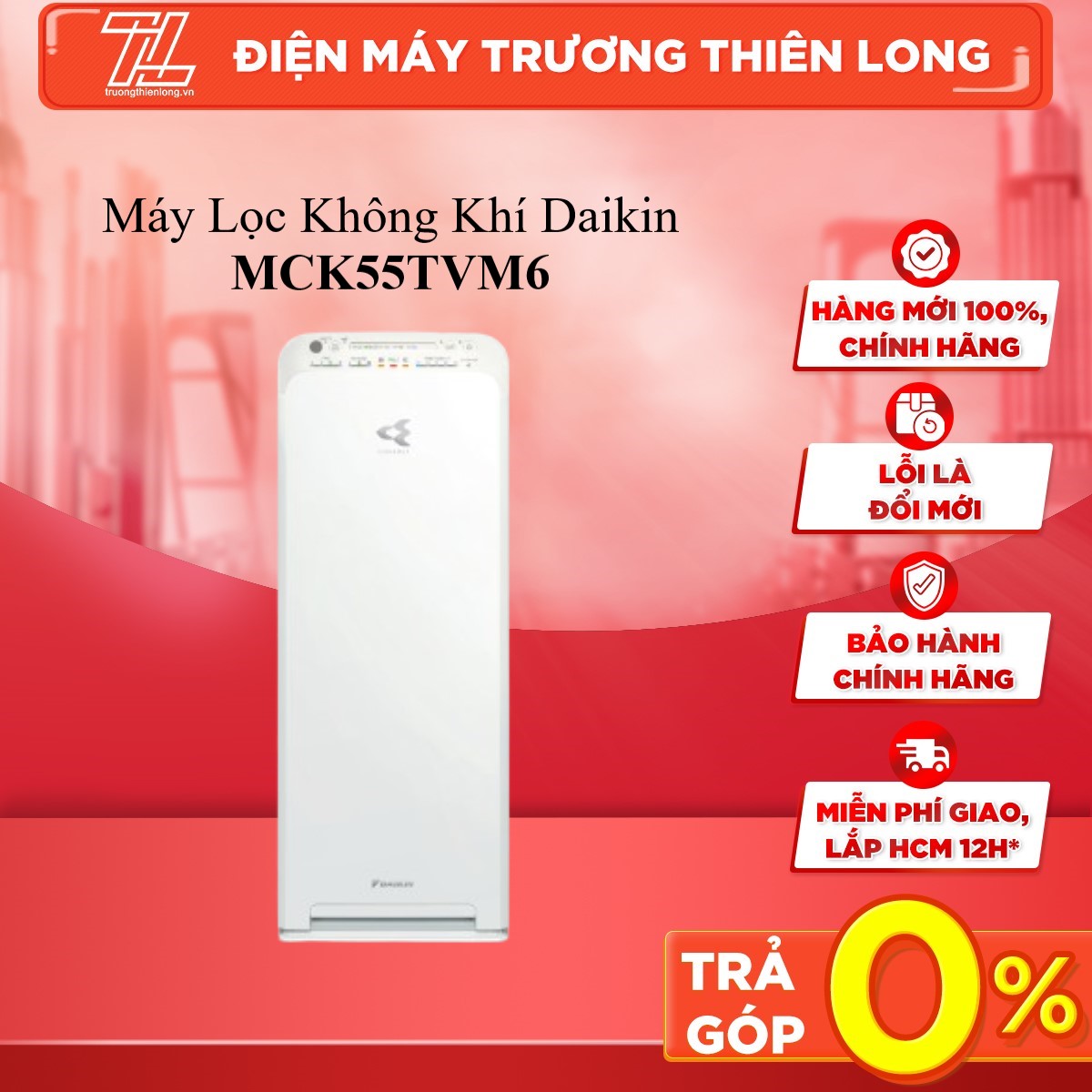 Máy lọc không khí Daikin MCK55TVM6 - TRẢ GÓP 0% - GIAO TOÀN QUỐC - NGOÀI HCM TÍNH PHÍ
