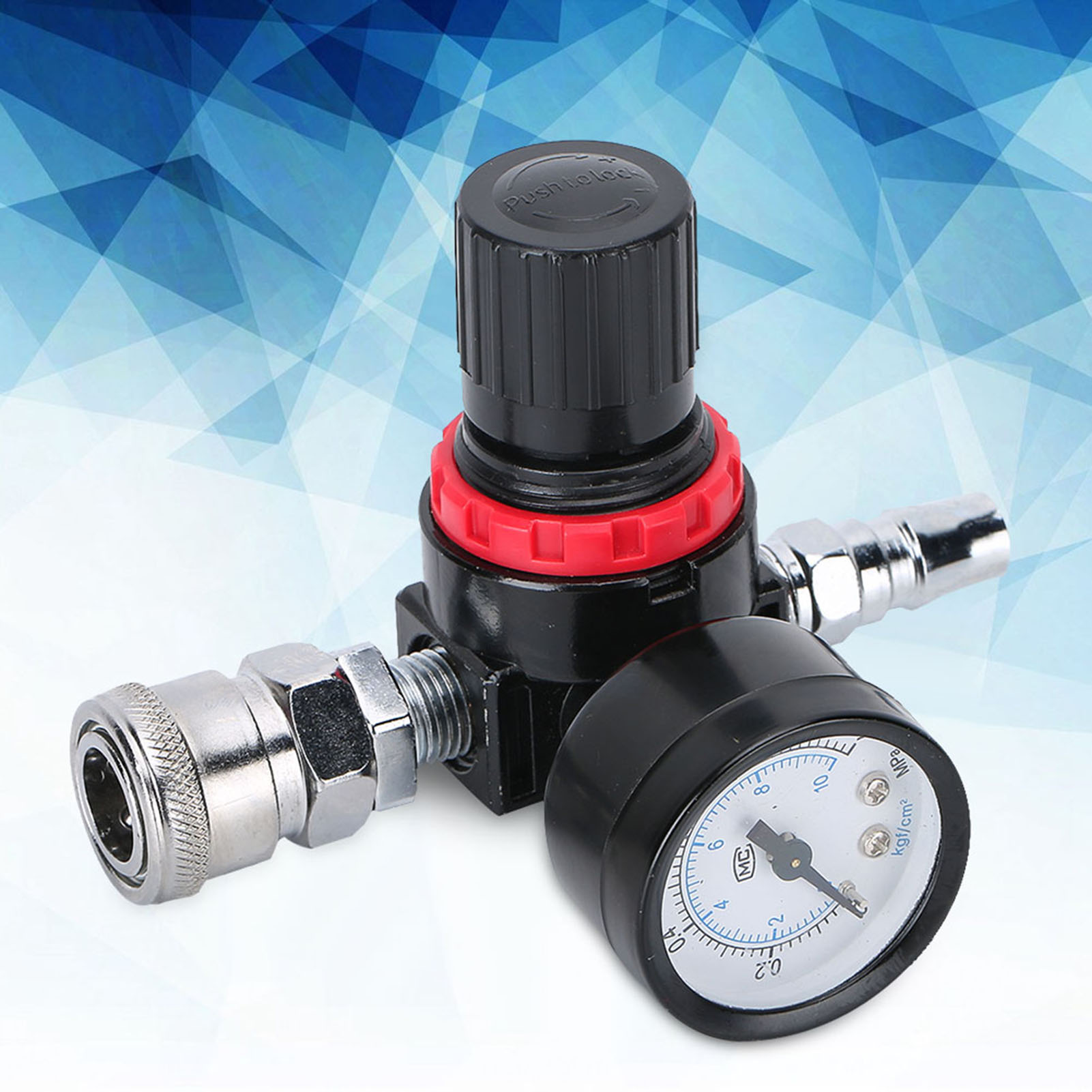 1/4" Air Pressure Regulator Gauge Regulating Valve Compressor For Spray