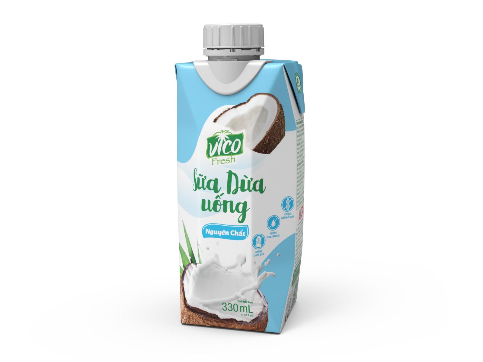 Combo 6 Hộp Sữa Dừa Uống Vico Fresh 330ml - Vị Nguyên Chất