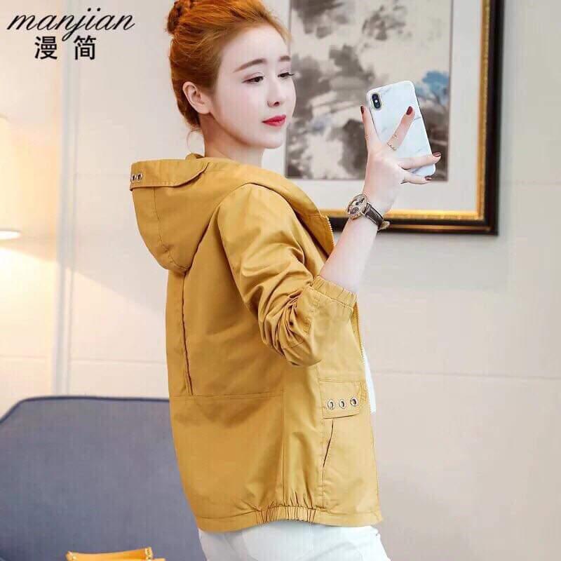 [HCM]áo khoác nữ form rộng có nón cá tính