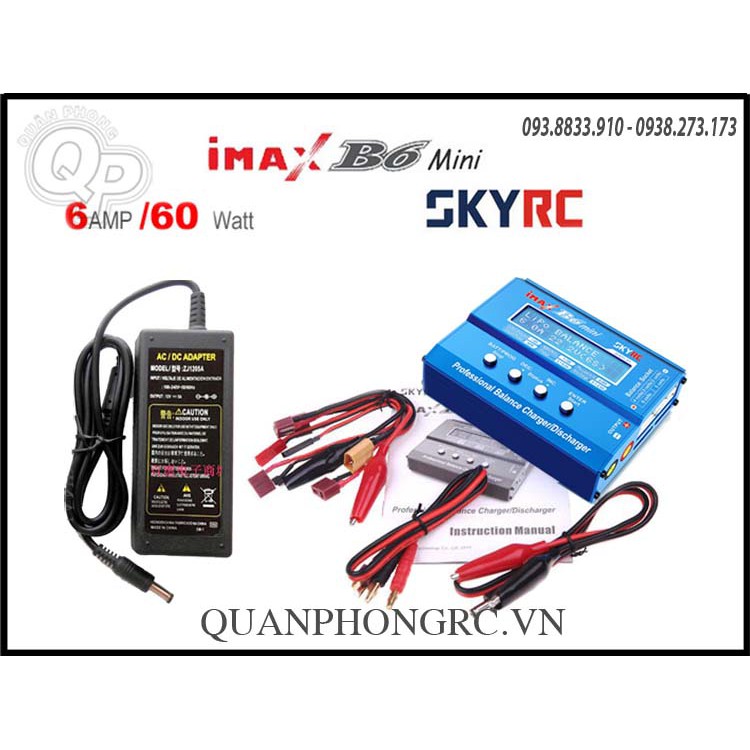 Combo sạc imax b6 mini charger skyrc + adapter