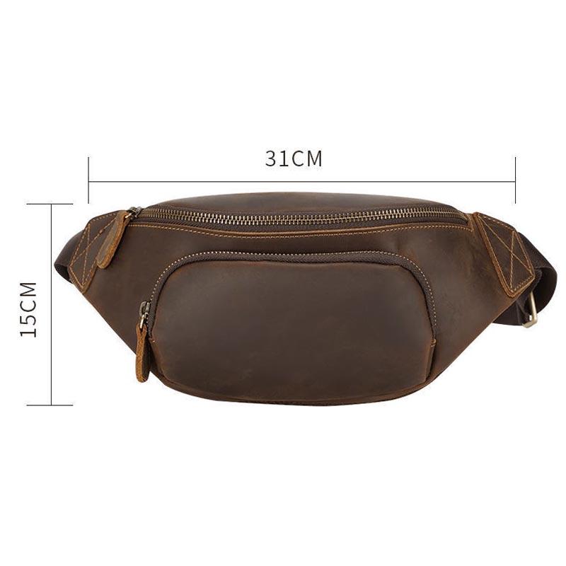 Túi Bao Tử Đeo Bụng LMG060 Da Bò Sáp Cao Cấp