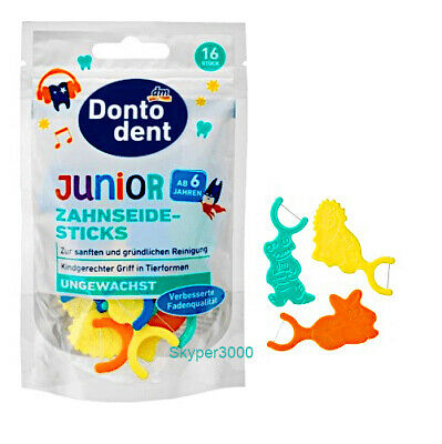 Chỉ xỉa răng có cán Dontodent Junior 6, 32 cái