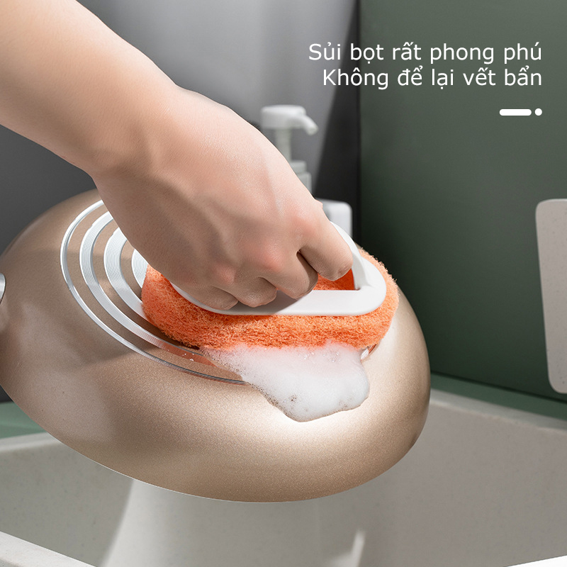 Bàn Chải Cọ Rửa Nhà Bếp, Nhà Tắm Có Tay Cầm Tiện Lợi - Bàn Chải Bọt biển Cọ Rửa Nhà Bếp Có Tay Cầm Đa Năng-HAUSE