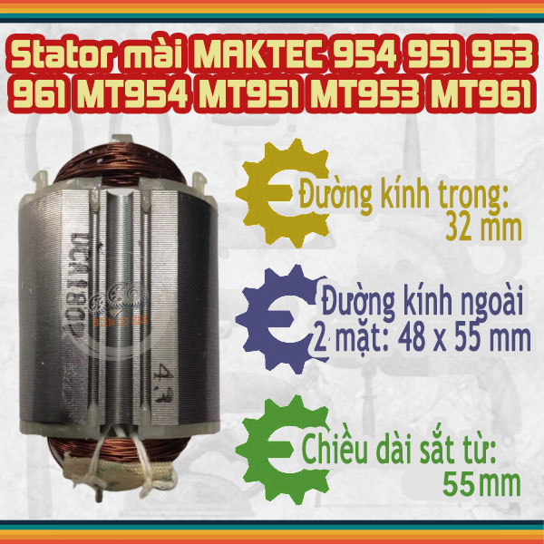 (Hàng DCA) Stator mài MAKITA M9509B, MT954, MT951, MT953, MT961 220V