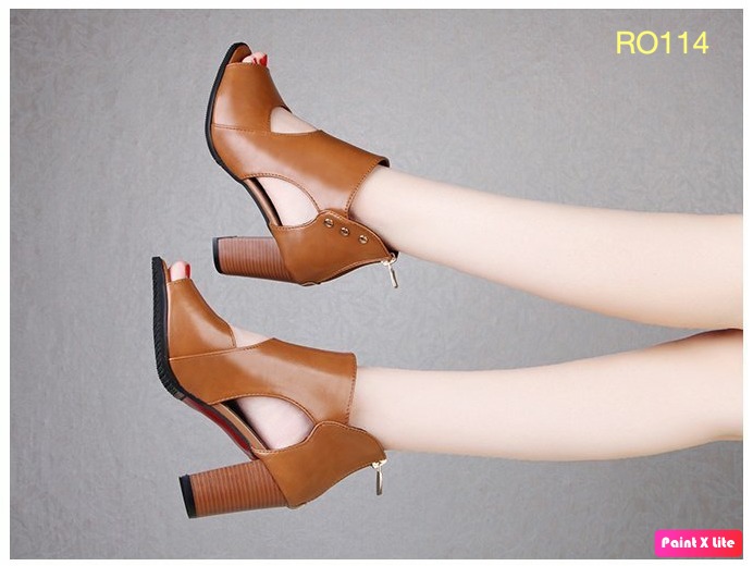 GIÀY BOOT NỮ CỔ THẤP GIÀY CAO GÓT HÀNG HIỆU ROSATA PHÁ CÁCH RO114