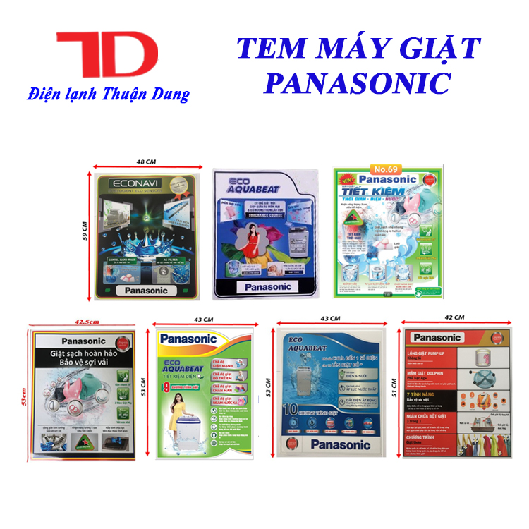 TEM DÁN MÁY GIẶT PANASONIC, TEM PANASONIC
