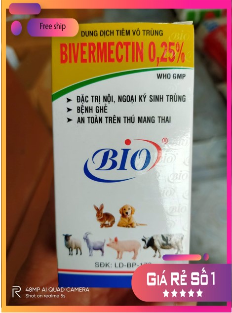 Bio bivermectin 0.25% chai 20ml xoá ve cho chó, thỏ an toàn cho thú mang thai