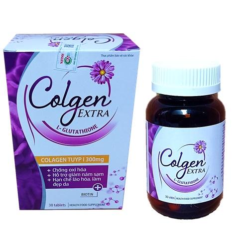 Viên Uống Colgen Extgra, Thành Phần Sâm Maca Giúp Đẹp Da, Bổ Sung Vitamin A E C Giảm Thâm Nám Tàn Nhang, Ngừa Nếp Nhăn, Chống Lão Hóa - Hộp 30 Viên, Hết Nám, Sạm Da, Đẹp Da - Dược Phẩm Bách Lộc